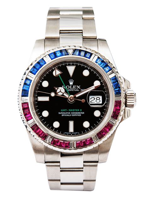 rolex gmt master ii pepsi sapphire ruby bezel|Rolex GMT.